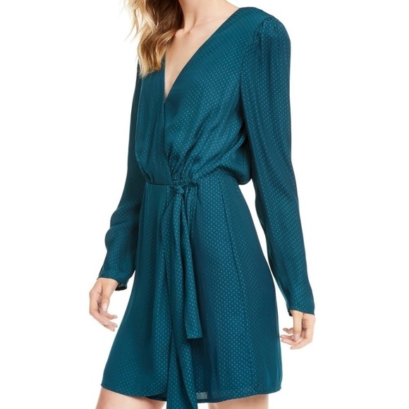 Leyden New With Tags Women’s Green Dotted Mini Wrap Dress Size XL - Picture 10 of 15